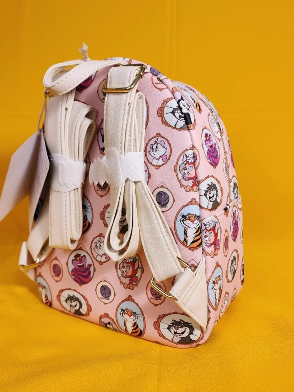 Loungefly Disney Cats Portrait Pink AOP Marie Figaro Dinah Mini Backpack NEW